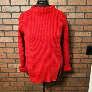 NWT Tru Luxe Jeans Mock Neck Sweater in Dark Red size Med.